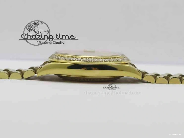 0106 Day Date 40mm YG BP Maker Best Edition Black Dial Diamond Bezel On YG Bracelet A Soft 3681